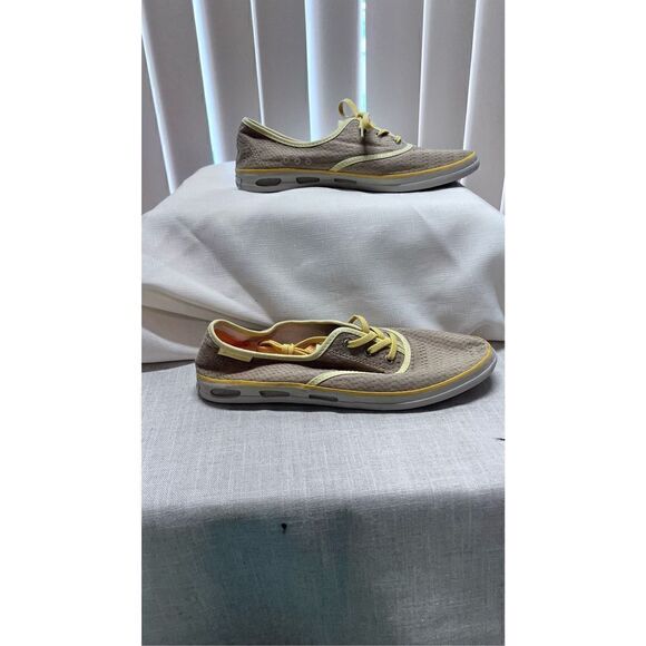 COLUMBIA VULC N VENT TEXTILE TRAINERS YELLOW WOMENS SZ 8.5 - Picture 8 of 12